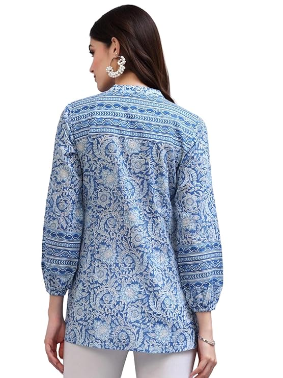 Floral Printed Cotton Tops for Girls Backside