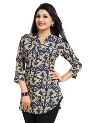Girl's Polyester Crepe Short Tunic Top