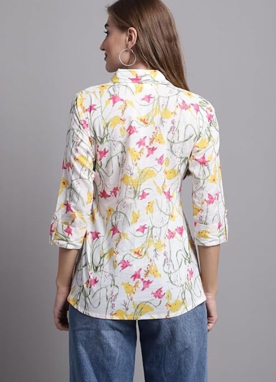 Girl's Pure Cotton Jaipuri Printed Regular Fit Short Top (1)
