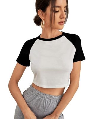 Girls' Solid Basic Slim Fit Cropped Top (1)