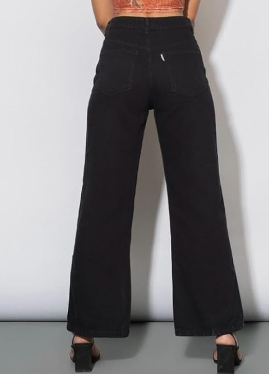 Stretchable Full-Length High Waist Baggy Jeans Backside