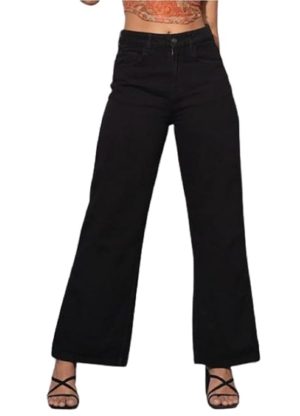 Stretchable Full-Length High Waist Baggy Jeans FrontSide
