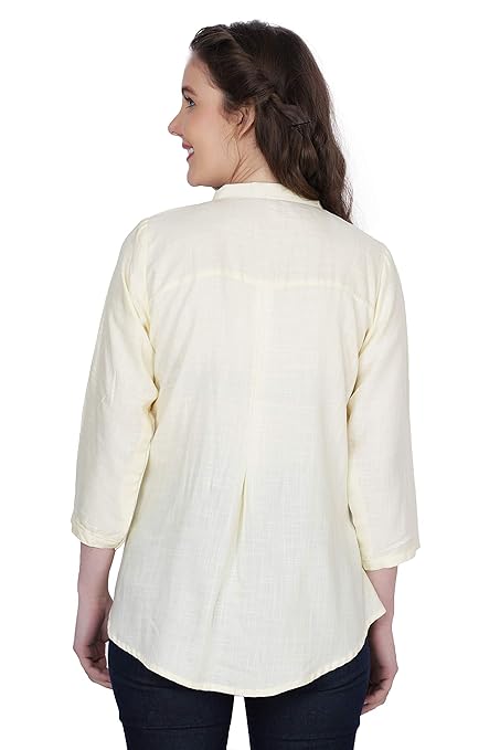 Summer Cotton Embroidery Long Top for Girls, Backside