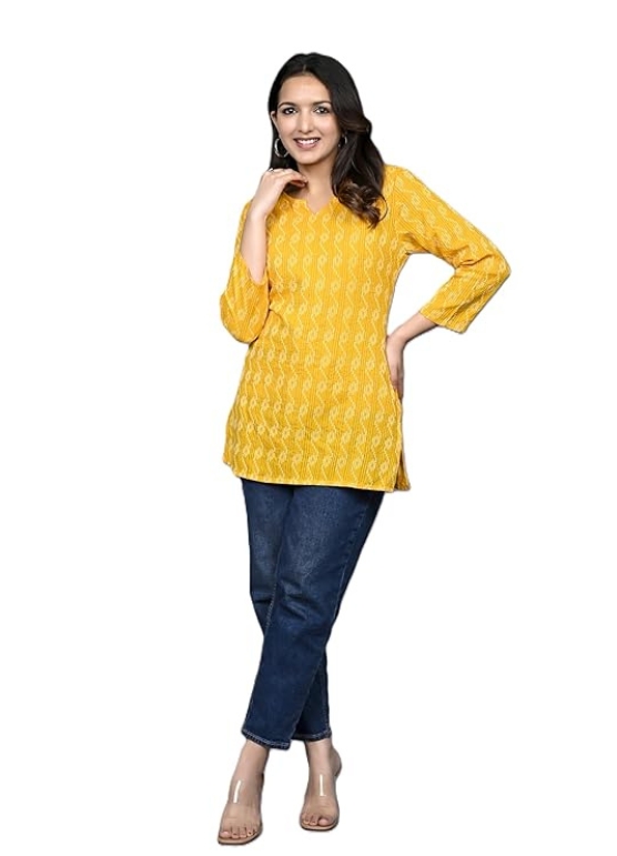 Sunshine Yellow Cotton Kurta Front Side