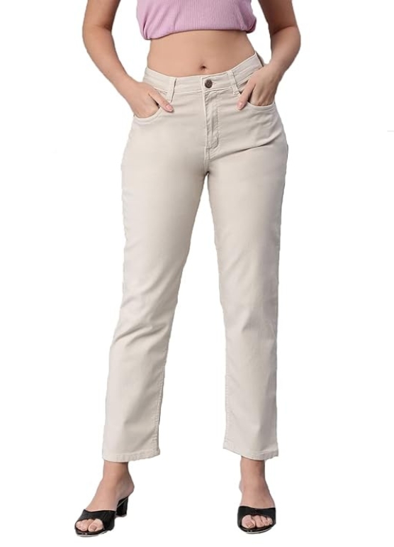 Women Denim Straight Fit Jeans Front Side