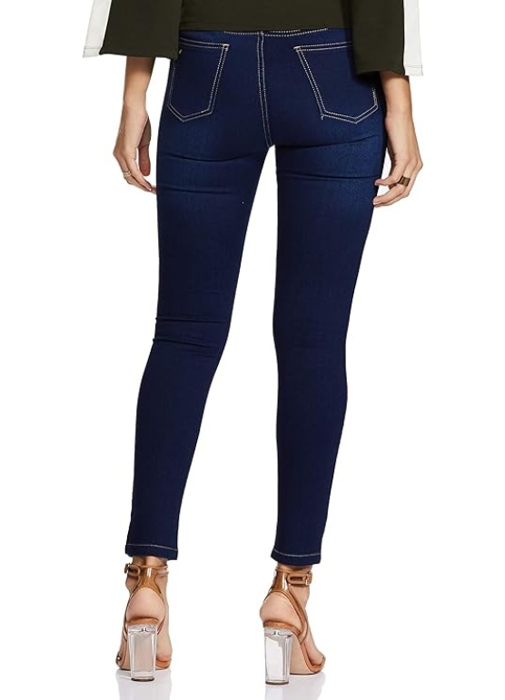 Women's Mid Rise Ankle Length Stretchable Slim Fit Jeans Backside