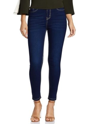 Women's Mid Rise Ankle Length Stretchable Slim Fit Jeans Front Side