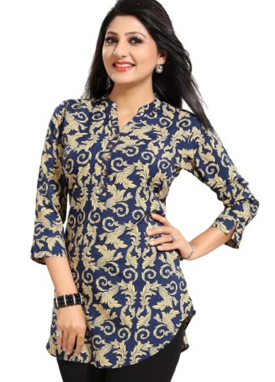 Girl's Polyester Crepe Short Tunic Top