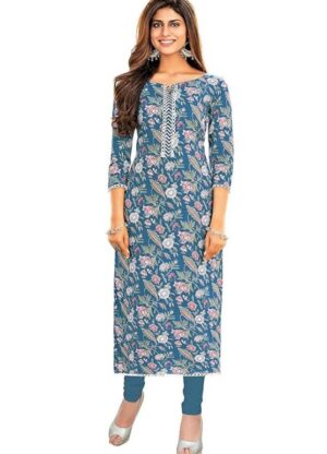 Women Cotton Readymade Regular Kurti Front