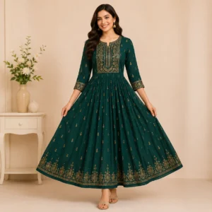 Embroidered Party Wear Anarkali Kurti for Women