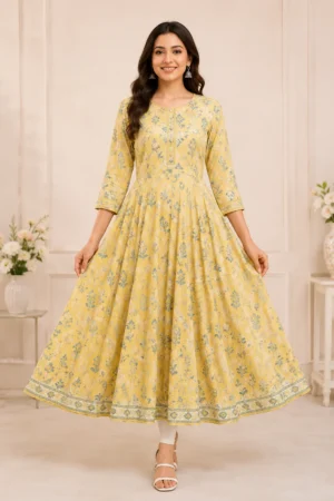 Rayon Flared Anarkali Kurti